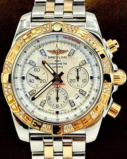 2016 Breitling Chronomat 44MM Mother of Pearl Dial Two-Tone Bracelet (CB0110AA/A698)