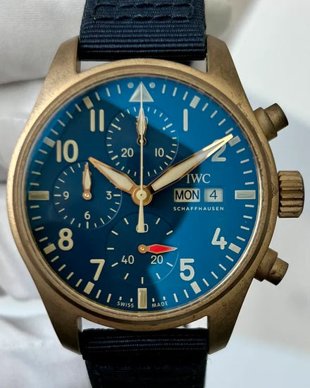 2022 IWC Schaffhausen Pilot Chronograph 41MM Blue Dial Textile Strap (IW388109)
