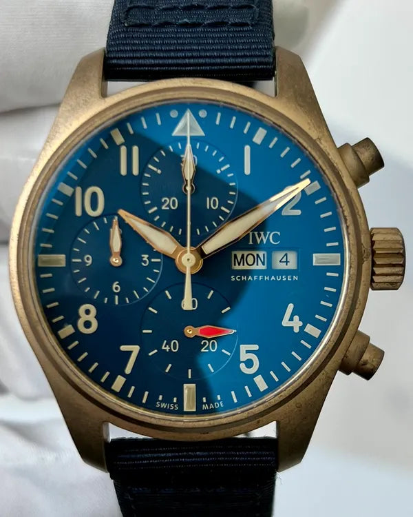 2022 IWC Schaffhausen Pilot Chronograph 41MM Blue Dial Textile Strap (IW388109)