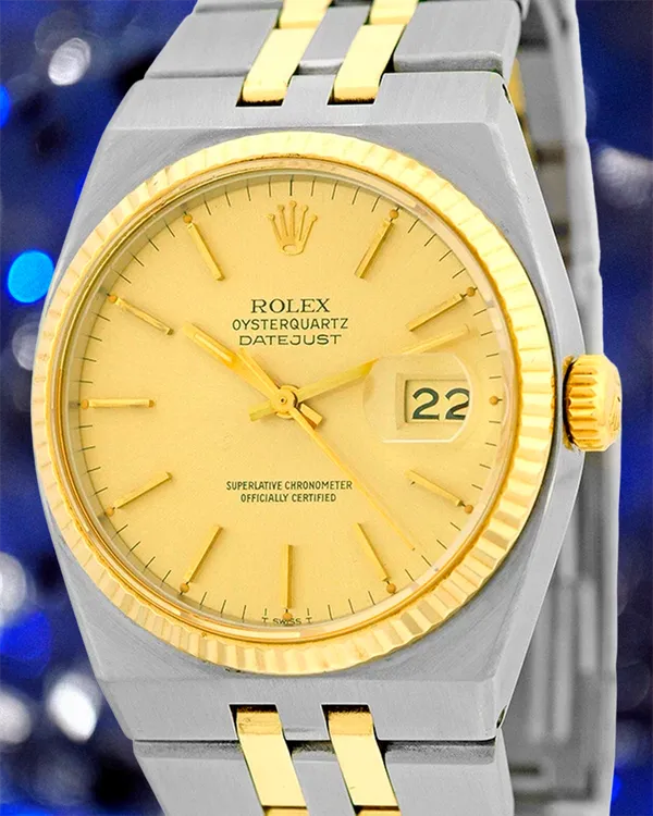 Rolex Datejust Oysterquartz 36MM Quartz Champagne Dial Two-Tone Oysterquartz Bracelet (17013)