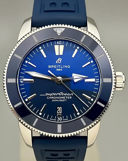 No Reserve - 2021 Breitling Superocean Heritage II 44MM Blue Dial Rubber Strap (AB2030161C1S1)