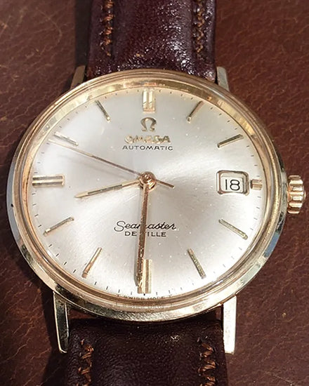 Omega Seamaster DeVille Vintage 34MM Silver Dial Aftemarket Leather Strap (166.020)