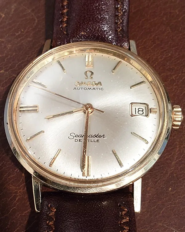 Omega Seamaster DeVille Vintage 34MM Silver Dial Leather Strap (166.020)