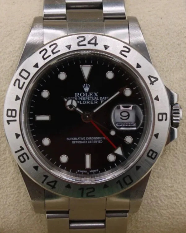 2000 Rolex Explorer II 40MM Black Dial Oyster Bracelet (16570)