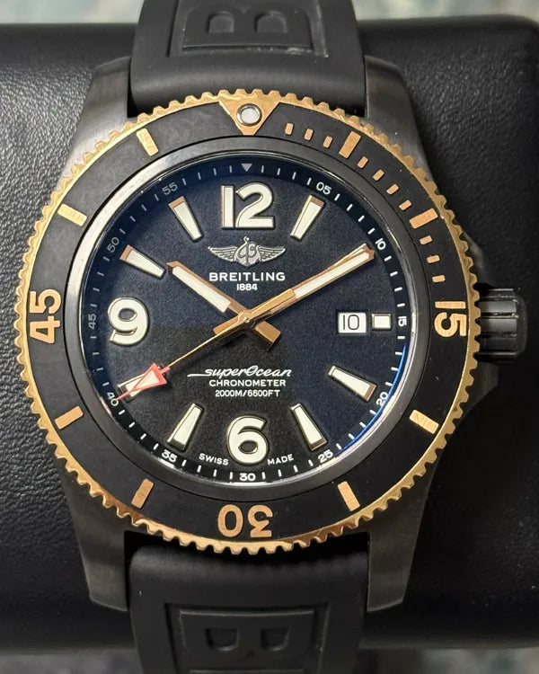 2022 Breitling Superocean 46MM Black Dial Rubber Strap (U17368)