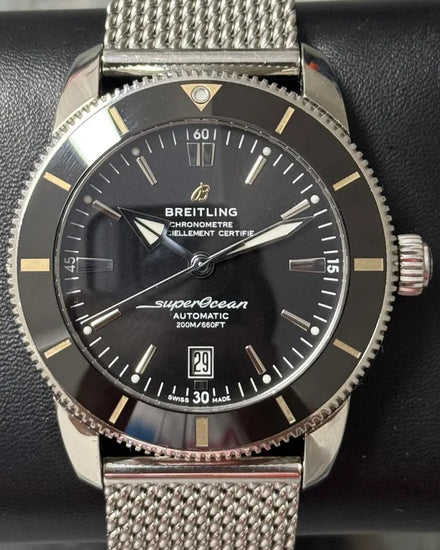 Breitling Superocean Heritage II 46MM Black Dial Steel Bracelet (AB2020)