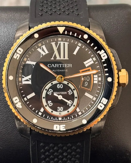 Cartier Calibre de Cartier Diver 42MM Black Dial Rubber Strap (W2CA0004)