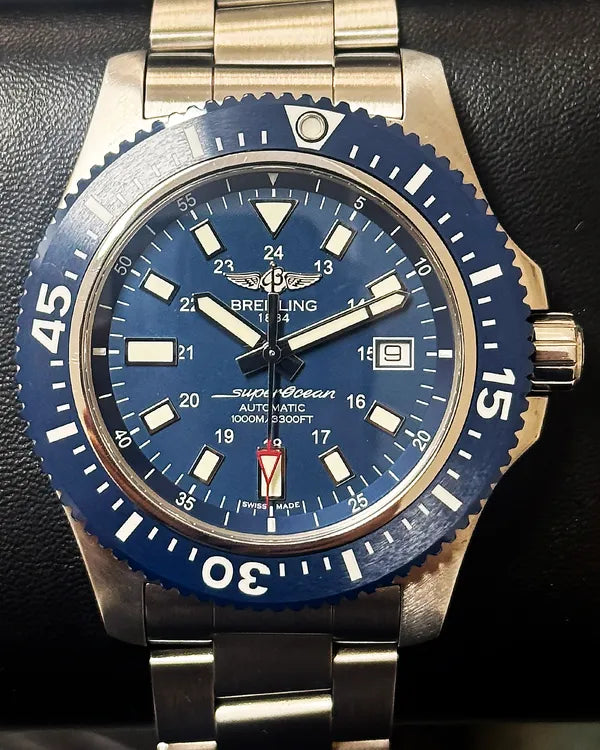 2019 Breitling Superocean 44MM Blue Dial Steel Bracelet (Y17393)