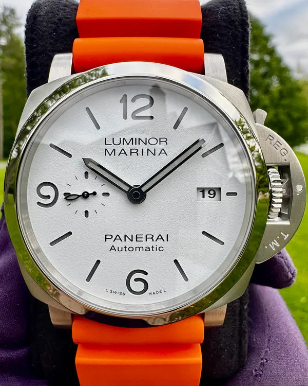 2020 Panerai Luminor Marina 44MM White Dial Rubber Strap (PAM01314)