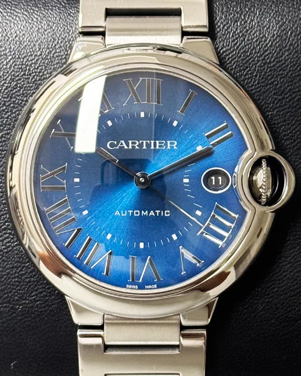 2021 Cartier Ballon Bleu 40MM Blue Dial Steel Bracelet (WSBB0061)