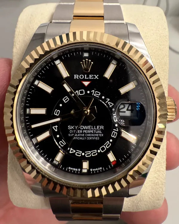 2025 Rolex Sky-Dweller 42MM Black Dial Two-Tone Oyster Bracelet (336933)