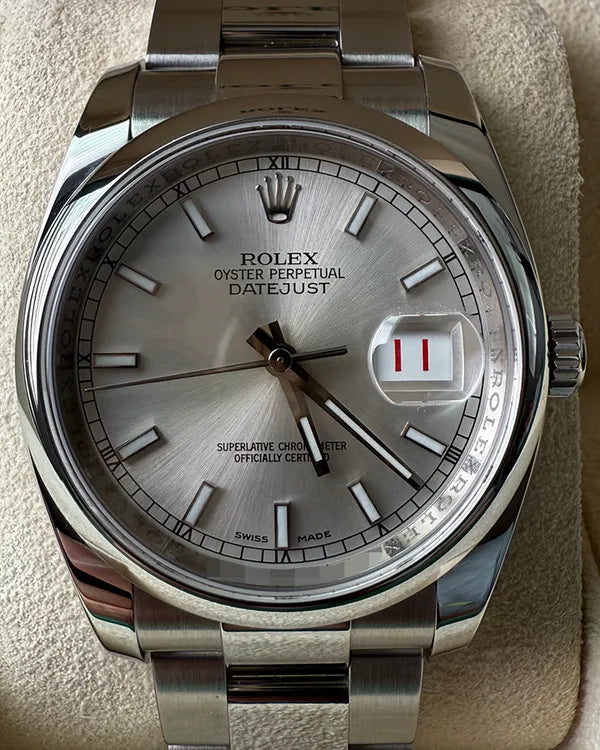 2007 Rolex Datejust 36MM Silver Dial Oyster Bracelet (116200)