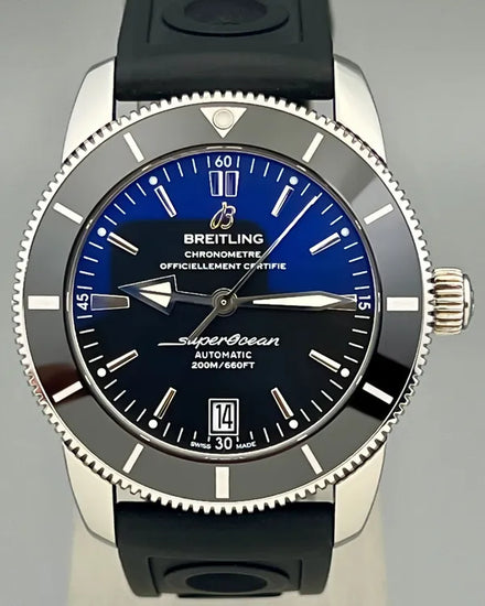 No Reserve - 2018 Breitling Superocean Heritage II 42MM Black Dial Rubber Strap (AB201012/BF73)