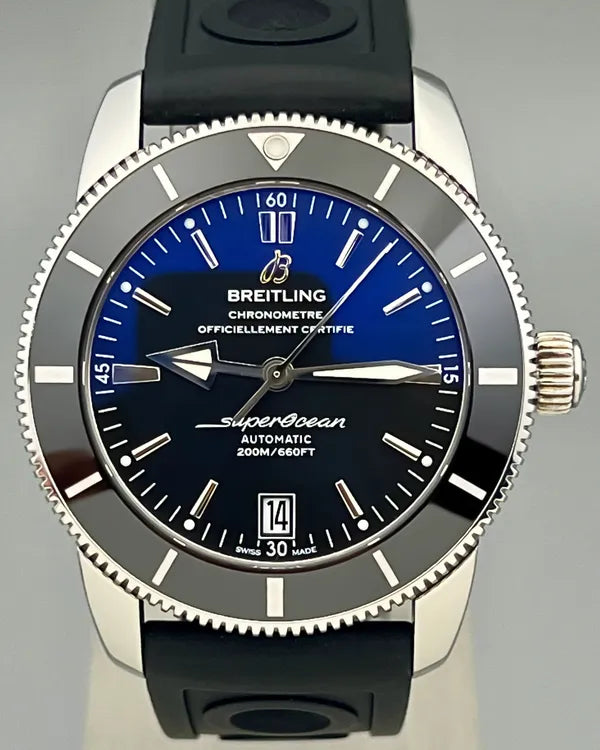 No Reserve - 2018 Breitling Superocean Heritage II 42MM Black Dial Rubber Strap (AB201012/BF73)