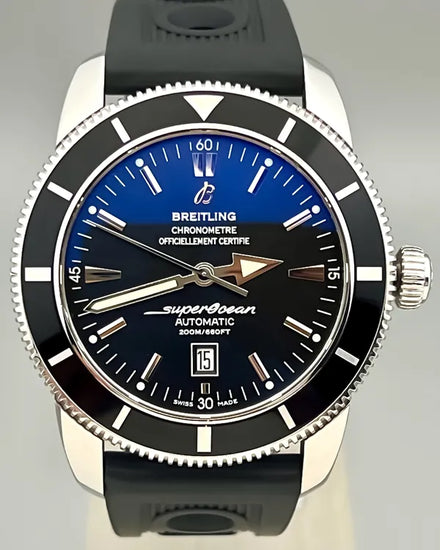 No Reserve - Breitling Superocean Heritage 46MM Black Dial Rubber Strap (A17320)