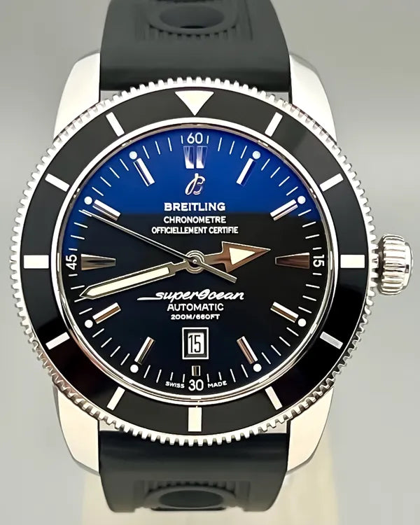No Reserve - Breitling Superocean Heritage 46MM Black Dial Rubber Strap (A17320)