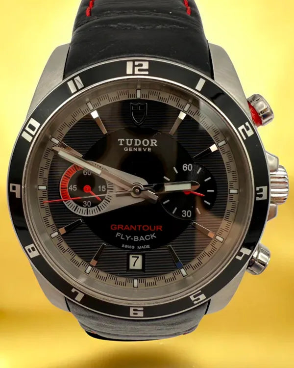 Tudor Grantour Chrono Fly-Back 42MM Black Dial Leather Strap (20550N)
