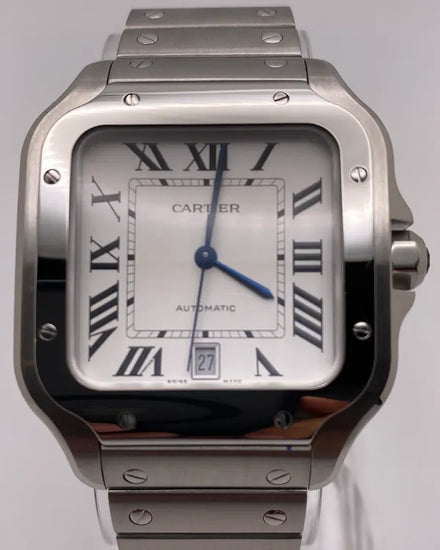 No Reserve - 2025 Cartier Santos De Cartier 39.8MM White Dial Steel Bracelet (WSSA0018)