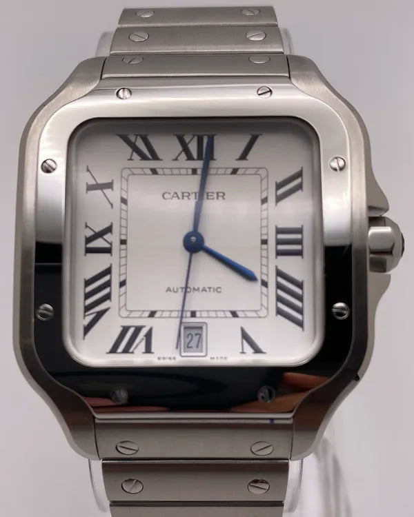 No Reserve - 2025 Cartier Santos De Cartier 39.8MM White Dial Steel Bracelet (WSSA0018)