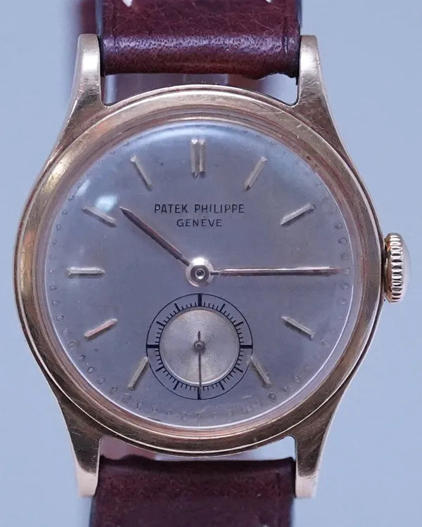 1957 Patek Philippe Calatrava 31MM Silver Dial Aftermarket Leather Strap (2451R)