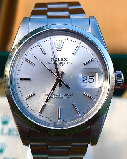 1987 Rolex Oyster Perpetual Date 34MM Silver Dial Oyster Bracelet (15000)