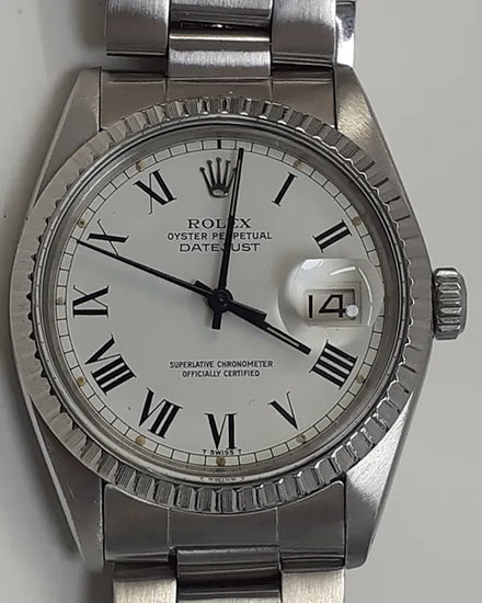Rolex Datejust 36MM White "Buckley" Dial Oyster Bracelet (16030)