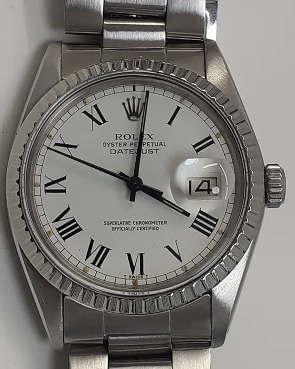 Rolex Datejust 36MM White "Buckley" Dial Oyster Bracelet (16030)
