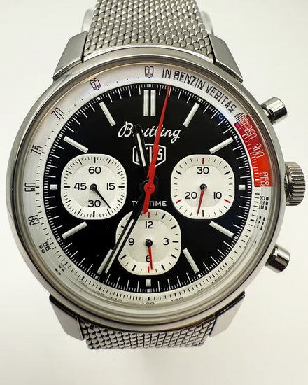 Breitling Top Time B01 "Deus" 41MM Black Dial Steel Bracelet (AB0176)