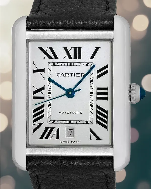 2023 Cartier Tank Solo XL 31MM Silver Dial Leather Strap (WSTA0029)