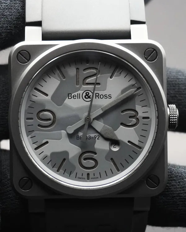 2017 Bell & Ross BR 03  "Black Camo" 42MM Black Dial Rubber Strap (BR0392-CAMO-CE/SRB)