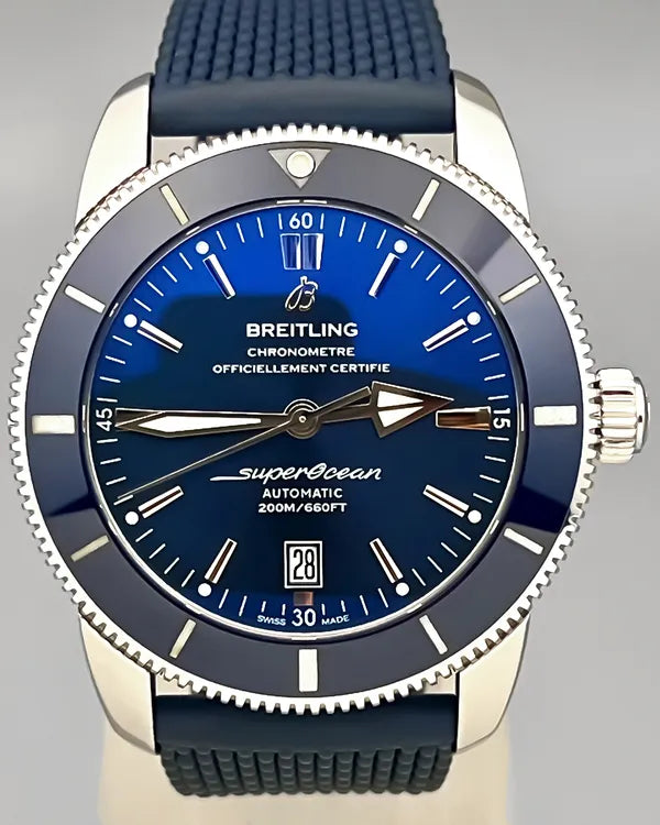 No Reserve - 2018 Breitling Superocean Heritage II 46MM Blue Dial Rubber Strap (AB202016/C961)
