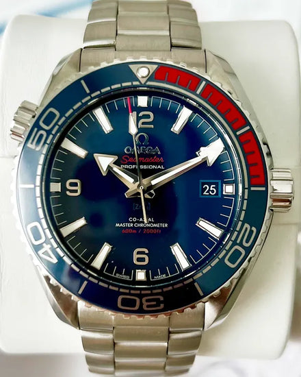 2017 Omega Seamaster Planet Ocean "Pyeongchang 2018" L. E. 43.5MM Blue Dial Steel Bracelet (522.32.44.21.03.001)
