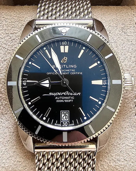 Breitling Superocean Heritage II 42MM Black Dial Steel Bracelet (AB2010)