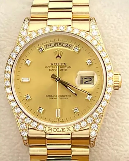 Rolex Day-Date 36MM Champagne Dial Yellow Gold President Bracelet (18138)