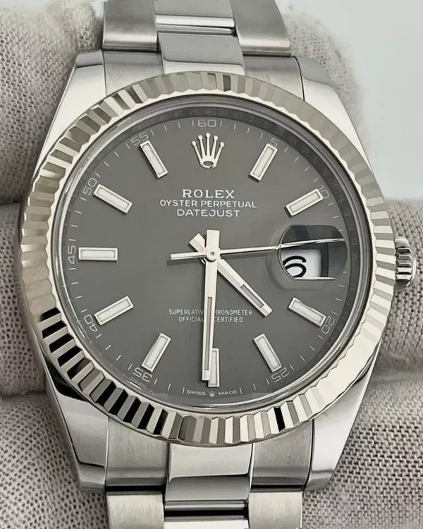 2021 Rolex Datejust 41MM Rhodium Dial Oyster Bracelet (126334)