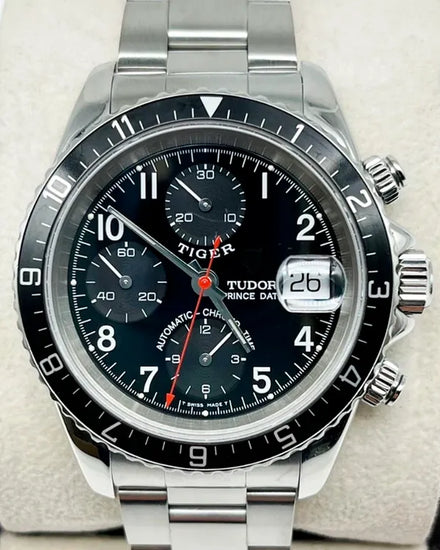 1997 Tudor Prince Date Chronotime Tiger 40MM Black Dial Steel Bracelet (79270P)