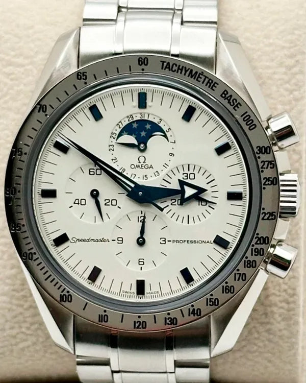 Omega Speedmaster Moonphase 42MM White Dial Steel Bracelet (3575.20.00)