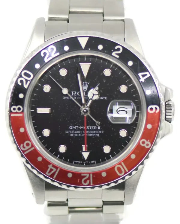 Rolex GMT-Master II "Coke Fat Lady” 40MM Black Dial Oyster Bracelet (16760)