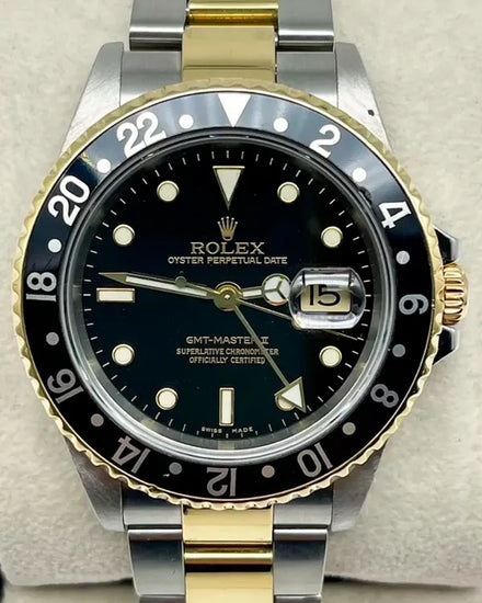2006 Rolex GMT-Master II 40MM Black Dial Two-Tone Oyster Bracelet (16713)