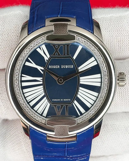 Roger Dubuis Velvet 36MM Blue Dial Leather Strap (DBVE0048)