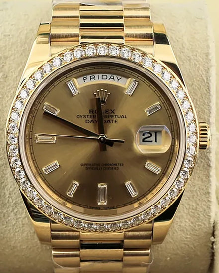 2017 Rolex Day-Date 40MM Champagne Dial Yellow Gold President Bracelet (228348RBR)