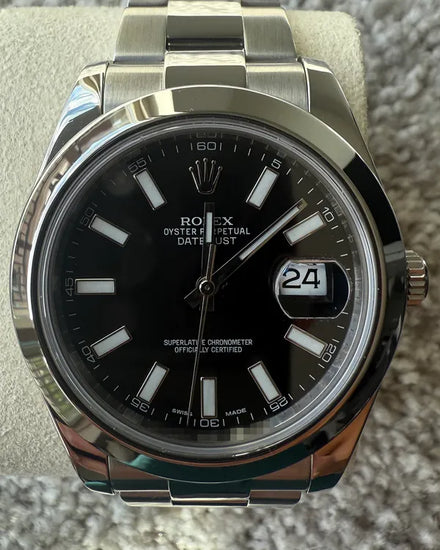 2016 Rolex Datejust II 41MM Black Dial Steel Bracelet (116300)
