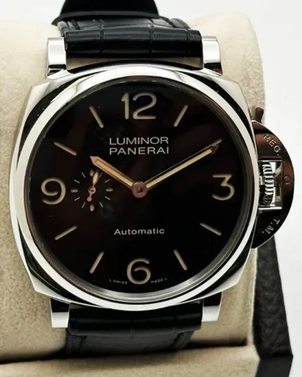 Panerai Luminor Due 45MM Black Dial Leather Strap (PAM00674)