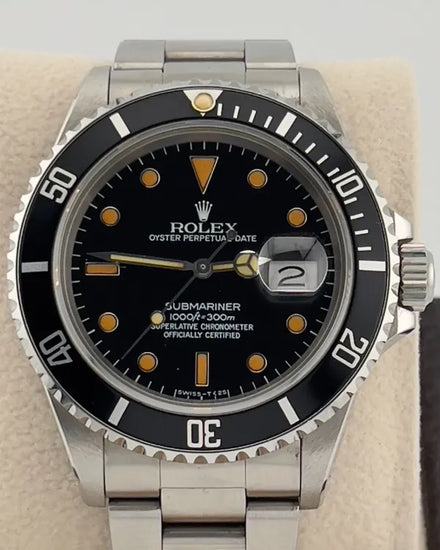 1985 Rolex Submariner Date 40MM Black "Pumpkin" Dial Oyster Bracelet (16800)