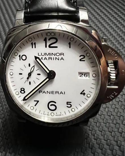 Panerai Luminor Marina 1950 3 Days 42MM White Dial Leather Strap (PAM00523)