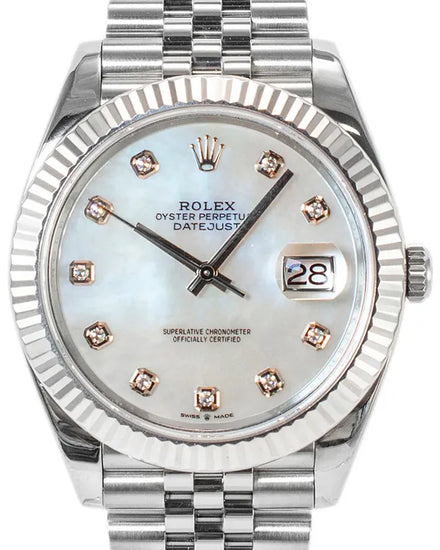 2021 Rolex Datejust 41MM Mother of Pearl Dial Jubilee Bracelet (126334)