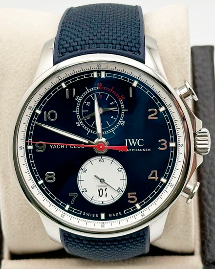 2024 IWC Schaffhausen Portugieser Yacht Club Chronograph Edition "Orlebar Brown" 44.6MM Blue Dial Rubber Strap (IW390704)