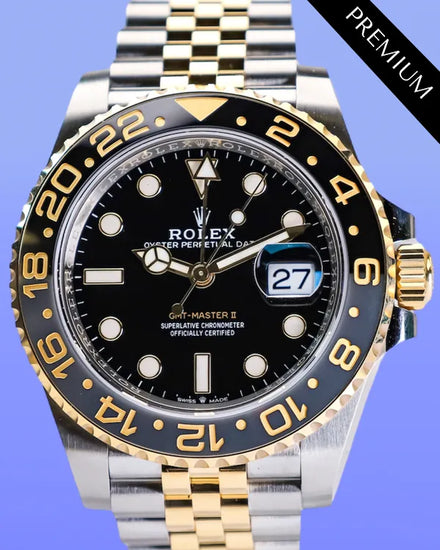 2025 Rolex GMT-Master II "Bumblebee" 40MM Black Dial Two-Tone Jubilee Bracelet (126713GRNR)