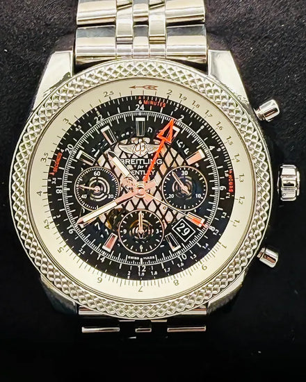 2016 Breitling Bentley B04 Chronograph GMT S.E. 49MM Black Dial Steel Bracelet (AB043112/BC69)
