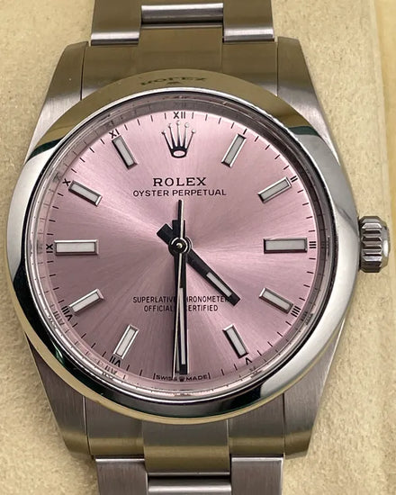 2023 Rolex Oyster Perpetual 34MM Pink Dial Oyster Bracelet (124200)